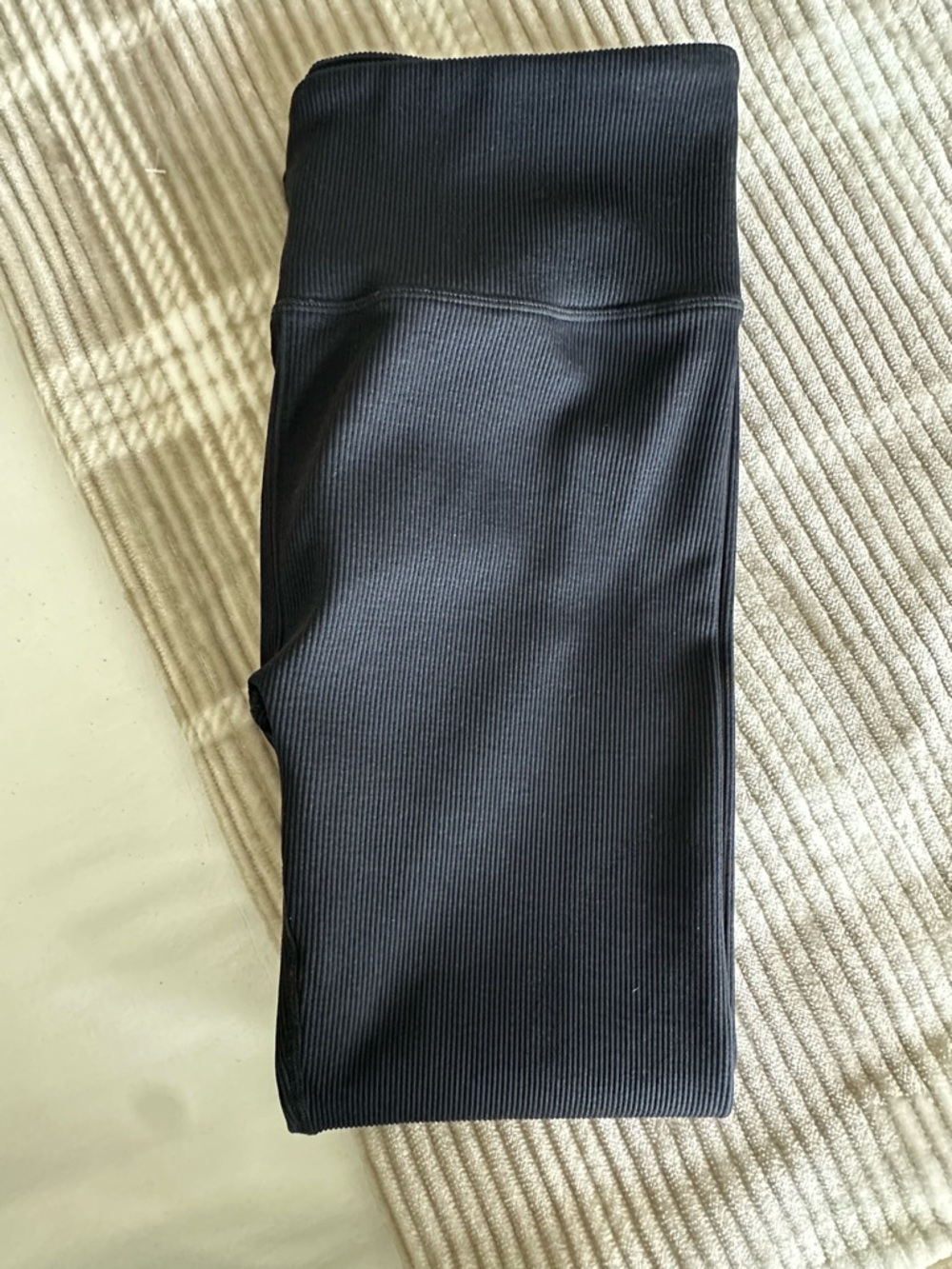 Fabletics Black Ribbed High-Waist Leggings